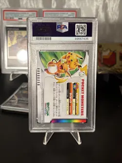 PSA 9 Pikachu ＆ Raichu Pokemon Carddass Zukan 3D Card Japanese 09 Nintendo - Image 3