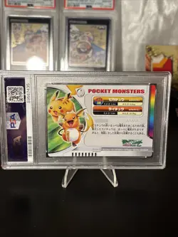 PSA 9 Pikachu ＆ Raichu Pokemon Carddass Zukan 3D Card Japanese 09 Nintendo - Image 4