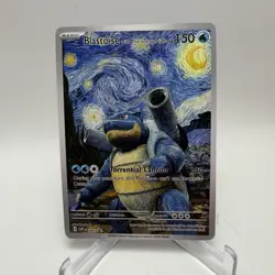 Blastoise Starry Night Pokemon Custom Card Art Anime - Image 1