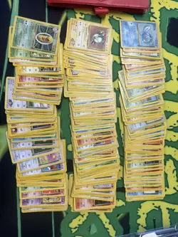 1999 Pikachu Pokemon Binder Red 4 Pocket 120 Slot Plus 227 non holo cards - Image 3
