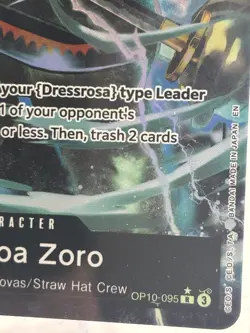 Bandai Roronoa Zoro OP10-095 Rare Character Card 6000 Power One Piece - Image 4