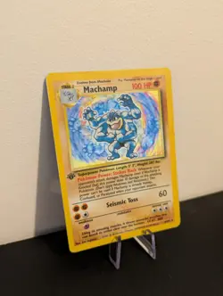 Machamp 8/102 Rare Base Set Holo Pokemon Card Unlimited Edition 1999 - Image 2