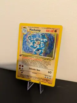 Machamp 8/102 Rare Base Set Holo Pokemon Card Unlimited Edition 1999 - Image 3