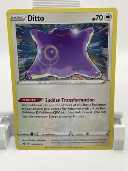 Pokemon Ditto Holo Rare 107/159 Crown Zenith Basic 70 HP Card 2023 - Image 1