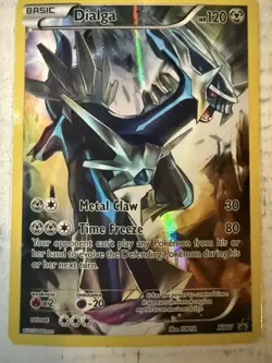 Pokemon Promo Dialga XY77 Full Art Holo card from 2015 XY Black Star Promos set - Image 1