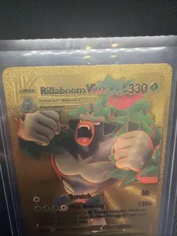 Rillaboom Vmax Gold Foil Fan Art Textured Collector Pokemon Card - Image 5