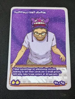 Pokedoodles Suspicious Card Vendor 94/90 - Secret Rare Pokemon Fan Art Gengar - Image 1
