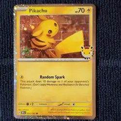 Pokemon Pikachu 2026 Pokemon Day 051/162 Stamped Holo Card 70 HP Random Spark - Image 1