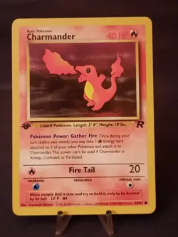 Pokemon Card TCG Charmander Team Rocket 50 Regular Unlimited Common VLP-NM . - Image 1