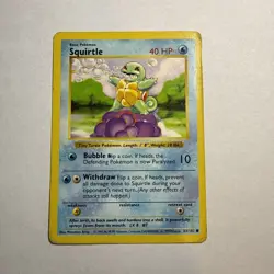 Pokemon Squirtle TCG Base Set Shadowless Card 63/102 HP - Image 1