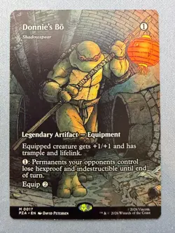 Donnie's Bo Shadowspear (Borderless) NM Teenage Mutant Ninja Turtles MTG PZA 17 - Image 1