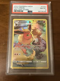 Pokemon TCG | Flareon TG01/TG30 Swsh09: Brilliant Stars Holo PSA 8 - Image 1