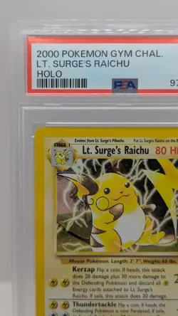 PSA 8 LT. Surge's Raichu Gym Challenge 11/132 Pokemon Card Near MINT Holo - Image 5