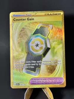 Pokemon TCG Counter Gain Hyper Rare Holo Card 249/191 SV08 Surging Sparks - Image 1