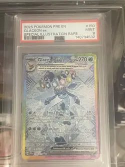Pokemon TCG Glaceon EX 150/131 PSA 9 Special Illustration Prismatic Evolutions - Image 1