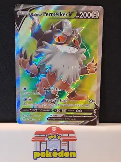 Pokemon TCG Galarian Perrserker V Sword & Shield - Lost Origin 183/196 Holo NM - Image 1