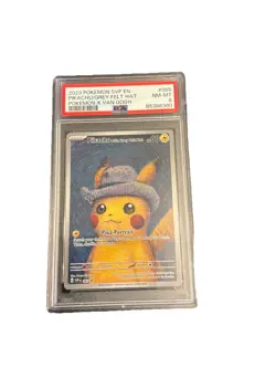Pokemon 2023 SVP en Pikachu Grey Felt Hat Van Gogh Promo, PSA 8 - Image 1