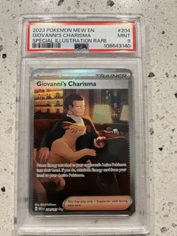 2023 POKEMON MEW EN-151 SPECIAL ILLUSTRATION RARE GIOVANNI'S CHARISMA PSA 9 - Image 1