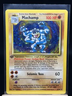 Pokemon TCG Machamp Base Set 8/102 Holo Unlimited Holo Rare - Image 1