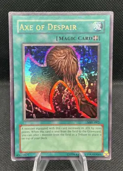 Vintage 1996 Yugioh Axe Of Despair MRL-002 Ultra Rare Unlimited Edition LP - Image 1