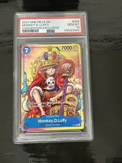2024 ONE PIECE PROMOS CONVENTION EXCLUSIVE P-043 MONKEY D. LUFFY PSA 10 - Image 1