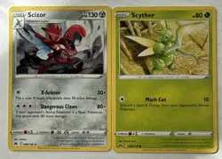 Scyther 006/159 Scizor 086/159 Rare Non Holo Crown Zenith Pokemon Card Evolution - Image 1