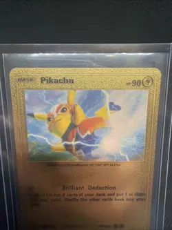 Pikachu Libre Superhero Gold Foil Pokemon Card 90hp 076/073 SECRET RARE 030/030 - Image 2