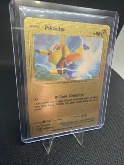 Pikachu Libre Superhero Gold Foil Pokemon Card 90hp 076/073 SECRET RARE 030/030 - Image 4