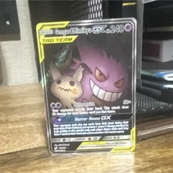 Gengar & Mimikyu GX TAG TEAM Ultra Rare Pokemon Card 165/181 Sm-Team Up 2019 - Image 1
