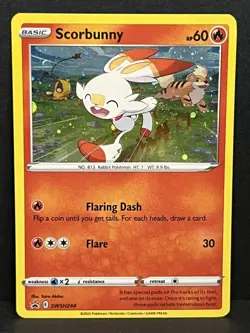 Scorbunny SWSH244 SWSH: Sword & Shield Promo Cards Cosmo Holo Pokemon TCG - LP - Image 1