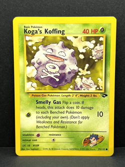 Pokemon Card Koga's Koffing - 79/132 Gym Challenge Unlimited Common - NM/LP - Image 1