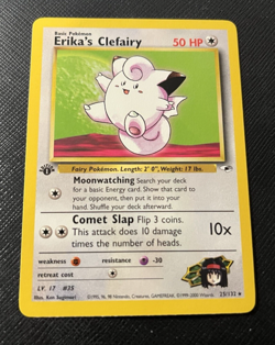 Vintage Erika’s Clefairy 25/132 1st Edition Gym Heroes WOTC Pokemon Card F/S - Image 1