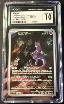 CGC 10 Mewtwo 183/165 AR Art Rare 151 sv2a Pokemon Card - Image 1