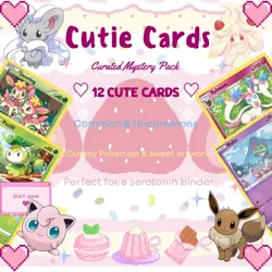 Pokemon TCG ♡ 12 Cute Card Mystery Pack ♡ Kawaii Serotonin Binder Collectors ♡ - Image 1