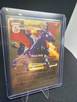 Pokemon Shining Charizard GX 250hp Gold Foil Fan Art Collector Card - Image 3