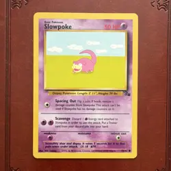 Pokemon Slowpoke 55/62 Fossil 1999 Basic 50 HP Common Regular Card - Image 1