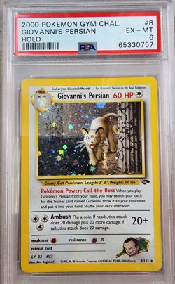 PSA 6 Excellent-Mint 2000 Pokemon Gym Challenge Giovanni's Persian Holo Card - Image 1