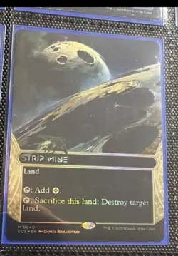 MTG Magic The Gathering - Strip Mine - Galaxy Foil # 130 - Print Lines - Image 1