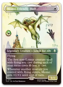 Momo, Friendly Flier (Borderless) #317 (Foil) (NM) TLA Magic MTG - Image 1
