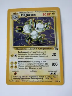 Pokemon TCG Magneton 11/62 Fossil Holo Rare Card LP - Image 1