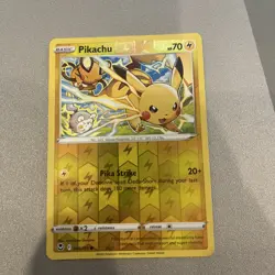 Pikachu 049/195 Pokemon Silver Tempest Sword & Shield Reverse Holo Common NM - Image 1