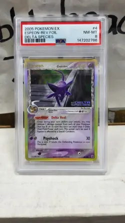 2005 ESPEON REVERSE HOLO FOIL EX DELTA SPECIES POKEMON PSA 8 NEAR MINT-MINT #4 - Image 2