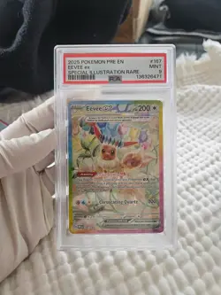 Pokemon TCG Prismatic Evolutions Eevee EX 167 Special Illustration Rare - PSA 9 - Image 1