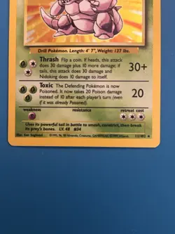 Pokemon Nidoking Base Set Holo Rare 90 HP WOTC Wizards Ken Sugimori 11/102 - Image 2