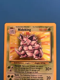 Pokemon Nidoking Base Set Holo Rare 90 HP WOTC Wizards Ken Sugimori 11/102 - Image 3