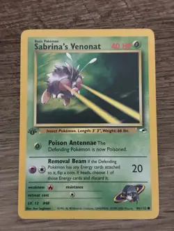 Pokemon TCG Sabrina's Venonat Gym Heroes 1st Edition 96/132 Common 40 HP 20 ATK - Image 3