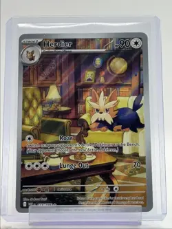 HERDIER 2025 POKEMON WHITE FLARE ILLUSTRATION RARE 155/086 Q3384 - Image 1