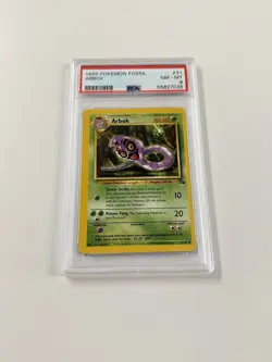 1999 Pokemon Fossil First Edition Arbok 31/62 PSA 8 - Image 3