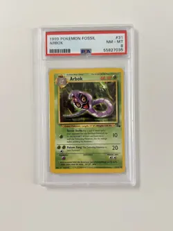 1999 Pokemon Fossil First Edition Arbok 31/62 PSA 8 - Image 4