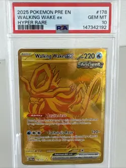 2024 Pokemon PRE EN Hyper Rare #178 Walking Wake ex PSA 10 GEM MINT - Image 1